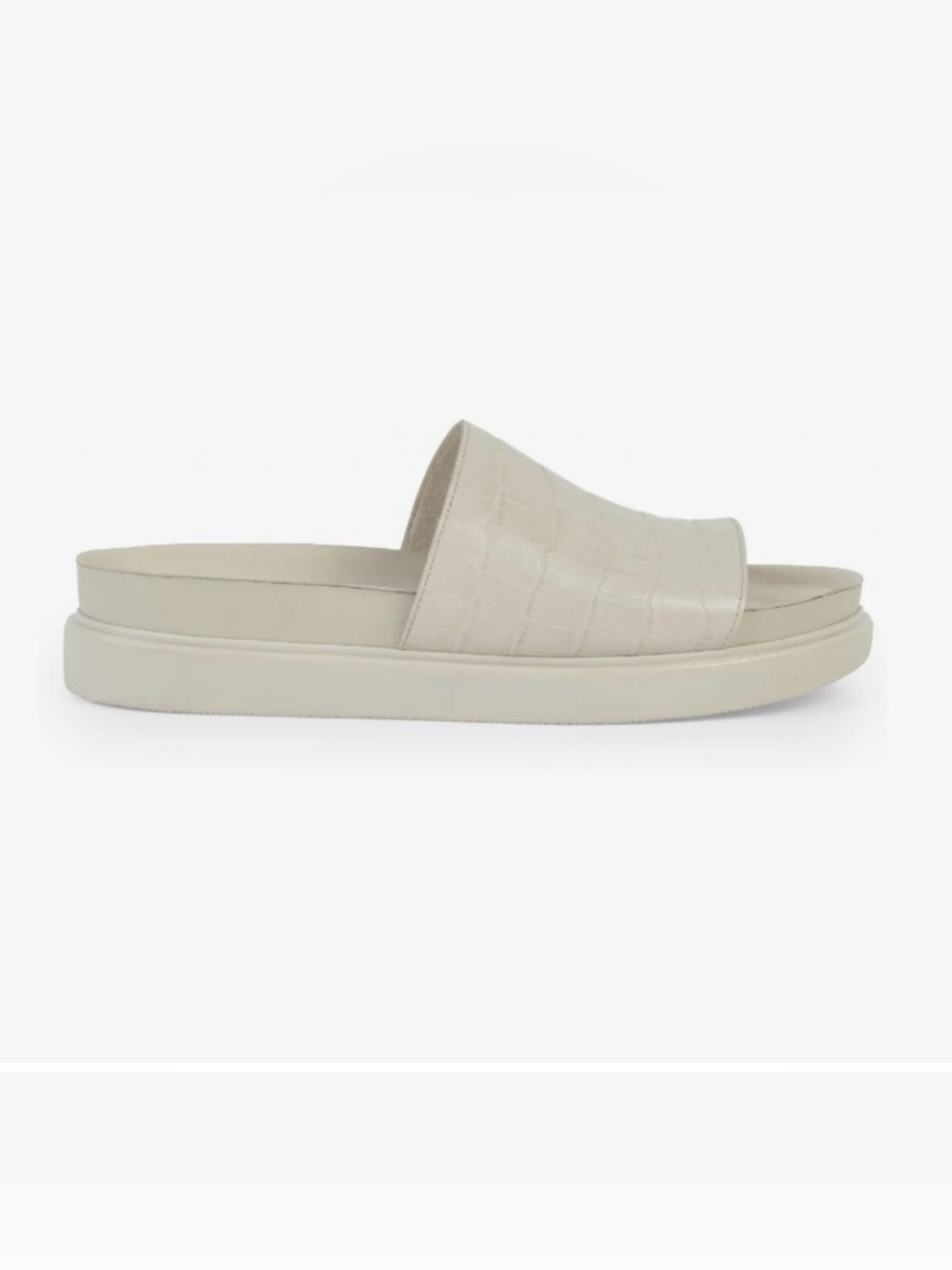 Vagabond Erin Leather Croc-Embossed Slide Sandal - Women